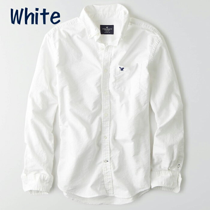 【楽天】アメリカンイーグル メンズ カジュアル シャツAE SHIRT・メンズ長袖 ボタンシャツ白シャツ ブルー ae1700sの売れ筋人気