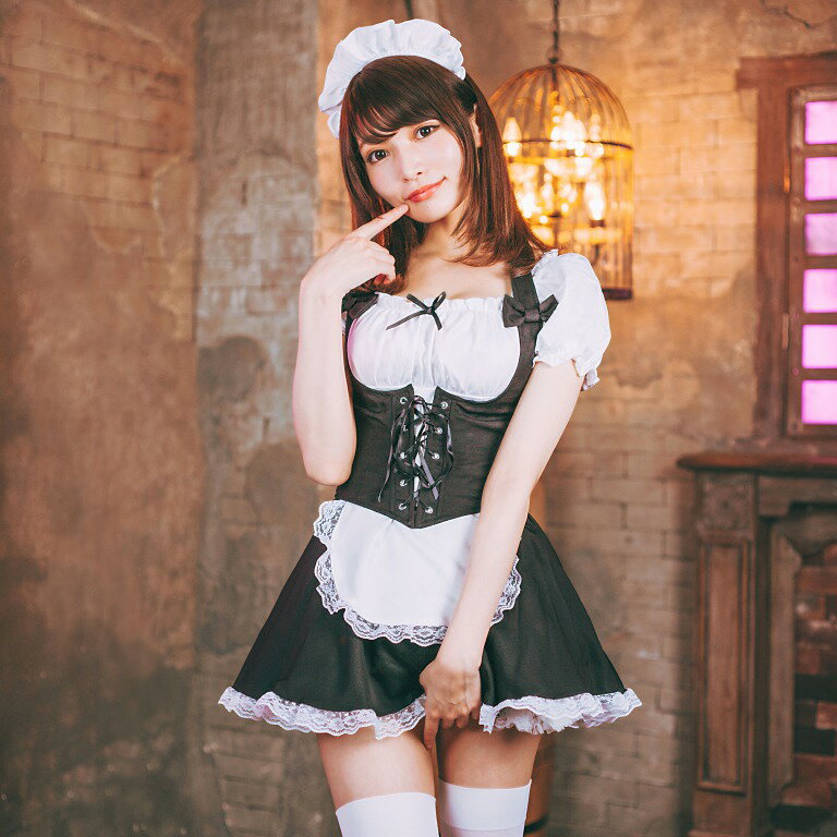 楽天 ハロウィン コスプレ メイド服 メイド 定番 編み上げ 衣装 フルセット 仮装 コスチューム こすぷれ コス おすすめ 可愛いの売れ筋人気 ランキング商品