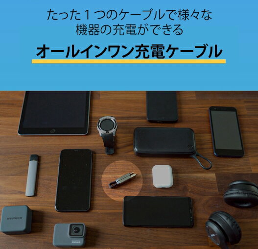 楽天】6in1USBケーブル usb type-c ライトニングケーブ 充電 携帯用