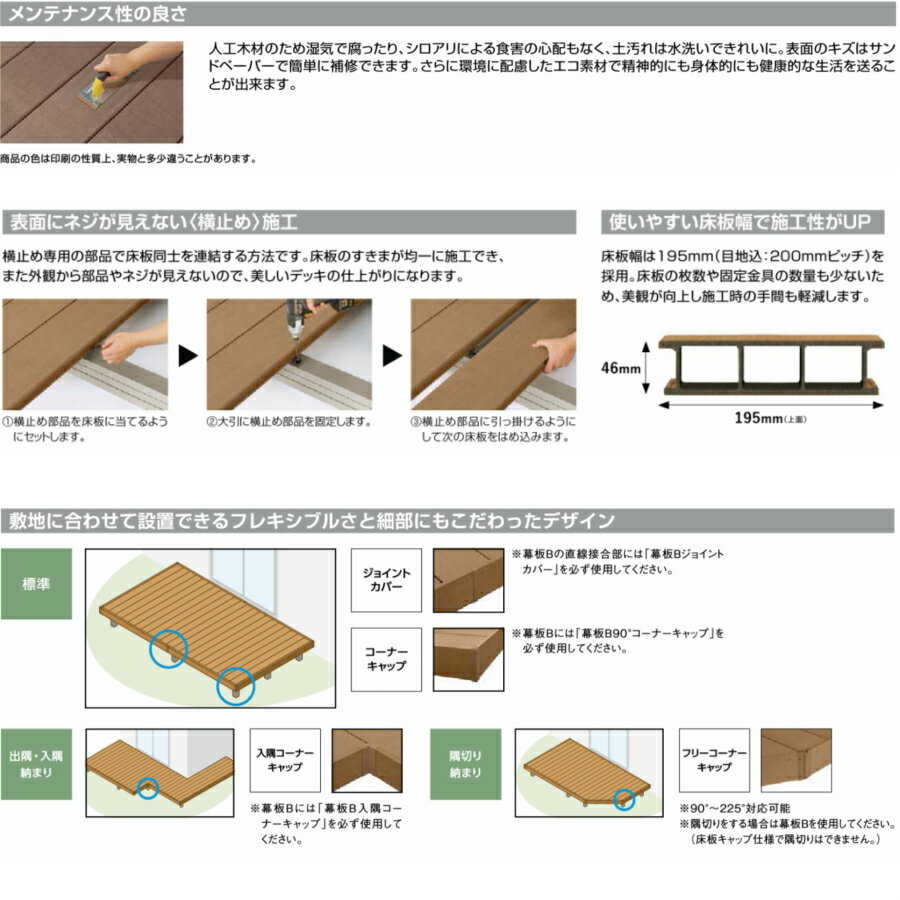 120700円 買収 LIXIL レストステージ ウッドデッキ 2.5間 5尺 ロング束柱 キャップ仕様 人工木材 見積込み 工事費込み