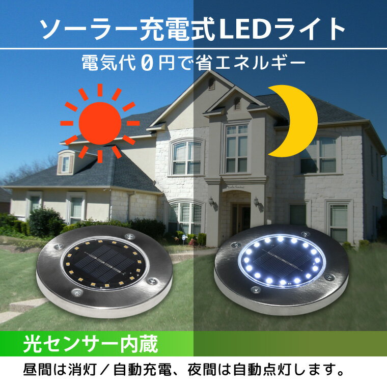 楽天 ソーラーライト 屋外 埋め込み 置き型 16led 4個セット 電球色 明るい センサー 自動点灯 ガーデンライト ソーラー Ledの売れ筋人気ランキング商品