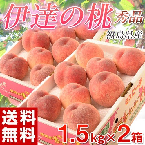 【楽天】桃 もも モモ ギフト 伊達の桃 秀品 約1.5kg×2箱 (1箱：5〜10玉) 送料無料の売れ筋人気ランキング商品