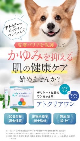 デリケートな肌のワンちゃん用サプリメント アトクリアワン